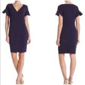Alexia Admor | navy blue v-neck dress - surplice Flutter sleeve